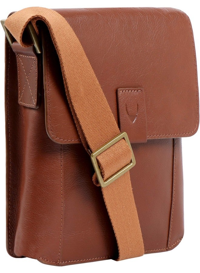 HIDESIGN AM-001-Tan Aiden Small Leather Cross Body, Tan - Image 1