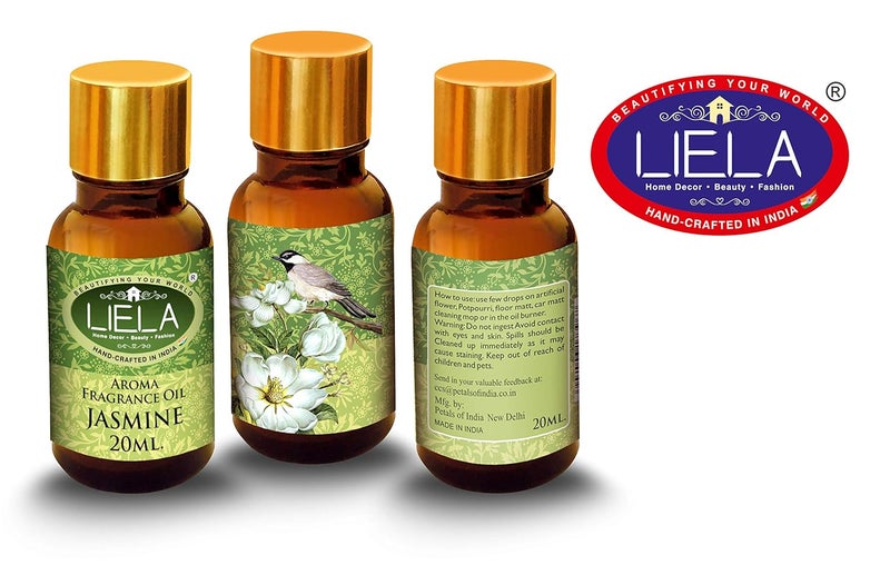 LIELA LIELA Aroma Fragrance Essential Oil Multipurpose Set of 6 Amber bottles with golden cap 120 ml 20 ml each in Pure Premium Fragrance Lavender Jasmine RoseSandal Orange Vanilla  - Image 5