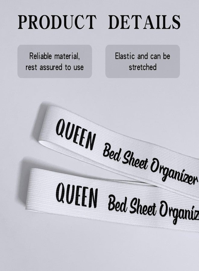 LEAYATST Bed Sheet Organizer Bands 6 Pieces Sheet Keeper Closet Organization Bed Sheet Organizer Bands Sheet Organizer Elastic Linen Labels for Bedding(Queen) - Image 3