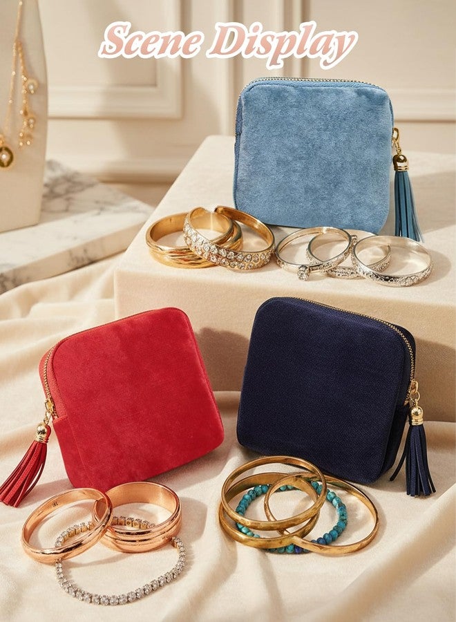 Geyynow 3 PCS Small Travel Jewelry Case for Women, Mini Soft Velvet Jewelry Organizer Pouch Bag - Image 5
