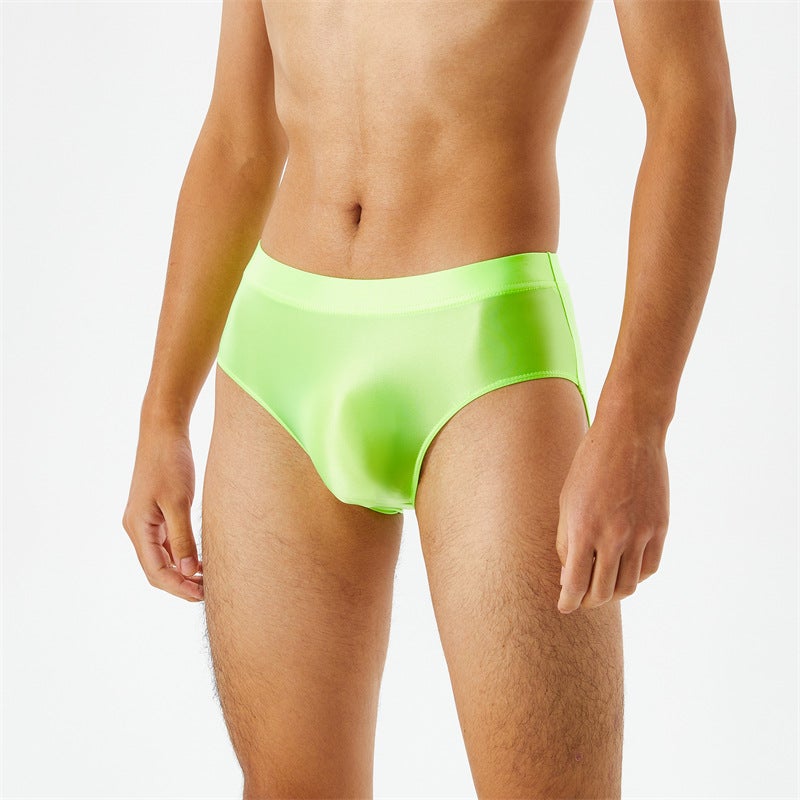 Crotch Seamless One-Piece Oil Bright Gloss Silky High Elastic Large Size Men'S And Women'S Briefs Underwear Transparent 7056 - Image 3