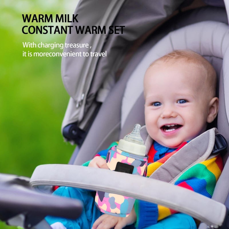 USB Bottle Warmer Baby Milk Warmer with 3 Speed Temperature Control Black Pouch for Driving Camping Travel Care - Image 4