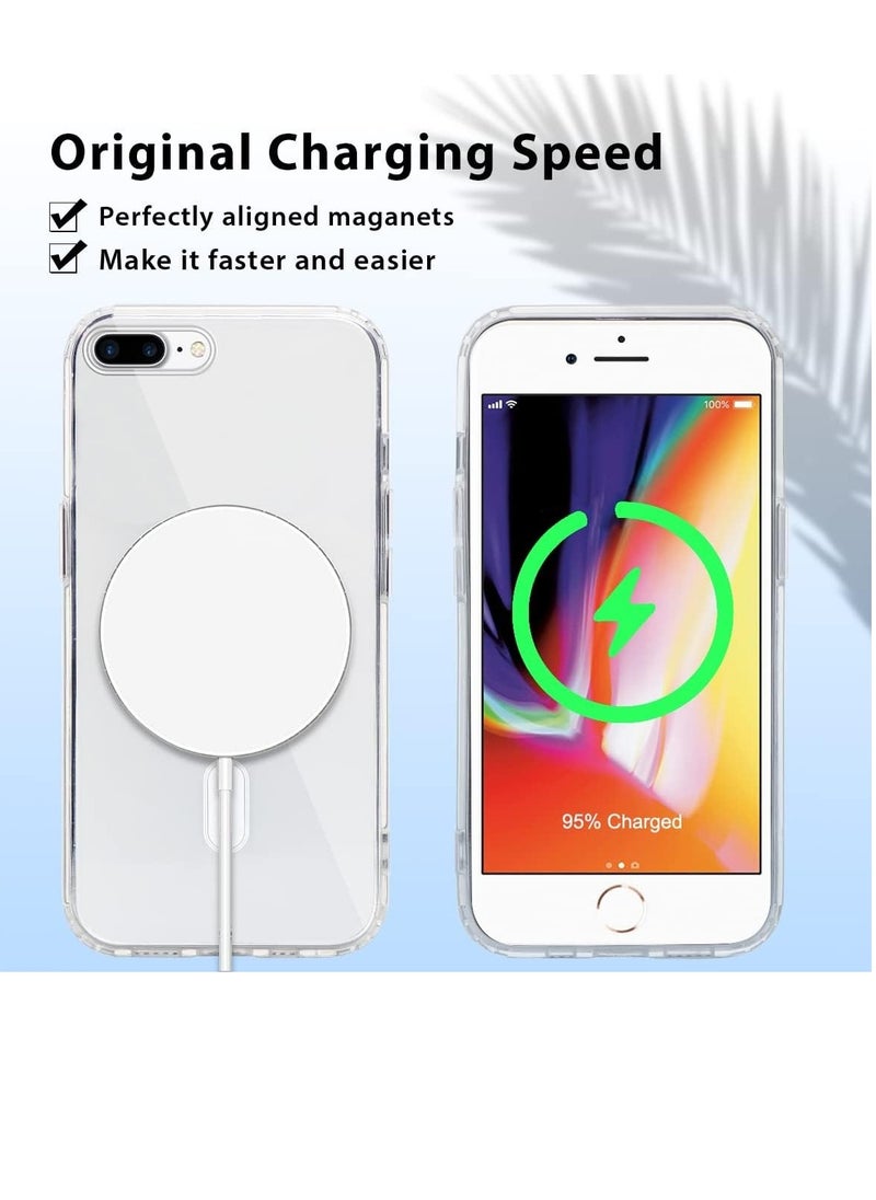 Generic - Clear Magnetic Case for iPhone 7 Plus/8 Plus 5.5 Inch [Compatible with Magsafe] Slim Silicone TPU Shockproof Magnetic Mobile Phone Case Scratch-Resistant Non-Slip Protective Case - Image 1
