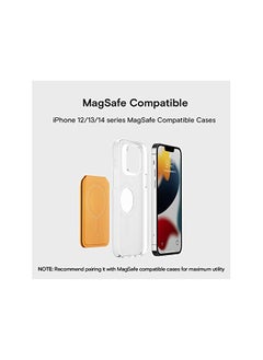 MOFT محفظة MagSafe متوافقة مع هواتف iPhone 14 / iPhone 13 / iPhone 12 Series مع نافذة هوية مفتوحة واستخدام مريح للبطاقات وحامل قوي مع حامل هاتف بمفصلة فولاذية، باللون الأصفر  - Image 3