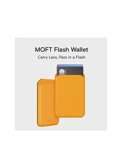 MOFT محفظة MagSafe متوافقة مع هواتف iPhone 14 / iPhone 13 / iPhone 12 Series مع نافذة هوية مفتوحة واستخدام مريح للبطاقات وحامل قوي مع حامل هاتف بمفصلة فولاذية، باللون الأصفر  - Image 2