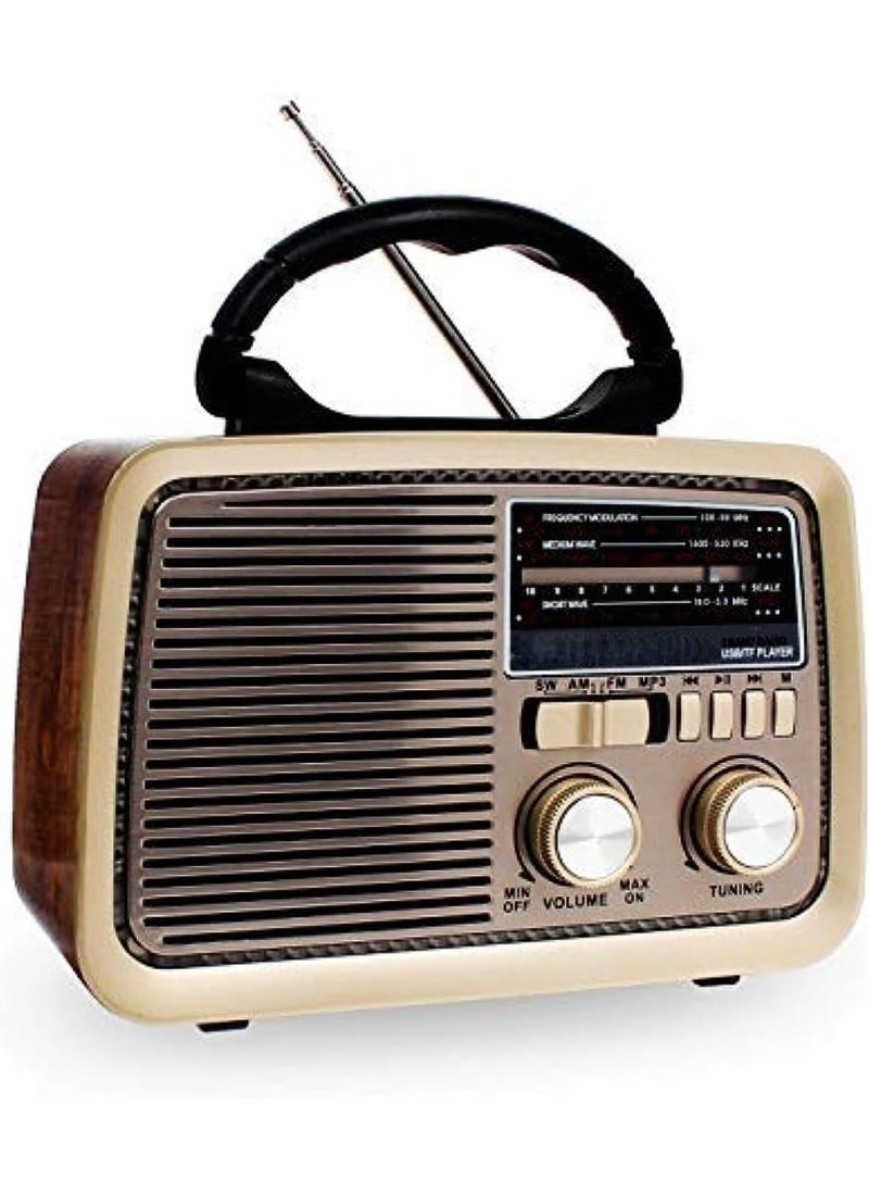 مكبر صوت DENX HiFi بلوتوث مع راديو FM/AM/SW، شحن بالطاقة الشمسية، مصباح يدوي، مدخلات USB/TF Card/AUX، مشغل موسيقى محمول، راديو محمول للسفر، والتخييم، والاستخدامات الخارجية، DX2433