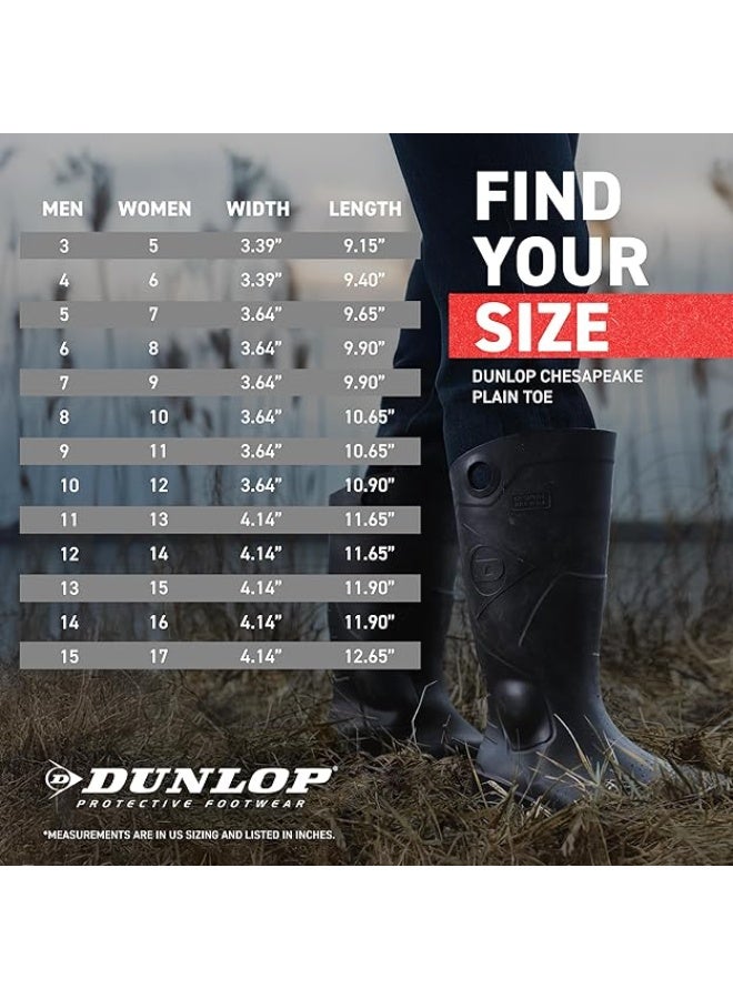 DUNLOP أحذية دُنلوب الواقية، تشيسابيك بدون كعب، 100% مقاومة للماء، خفيفة الوزن ومتينة من PVC، مقاومة للانزلاق، 8677577.12، الحجم 12 أمريكي، أسود - Image 5