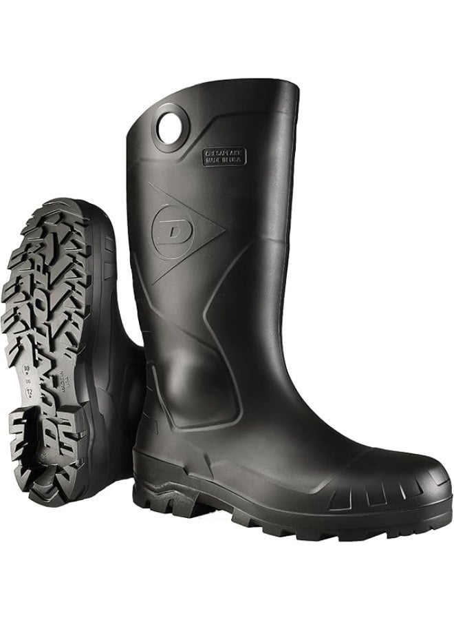 DUNLOP أحذية دُنلوب الواقية، تشيسابيك بدون كعب، 100% مقاومة للماء، خفيفة الوزن ومتينة من PVC، مقاومة للانزلاق، 8677577.12، الحجم 12 أمريكي، أسود - Image 1