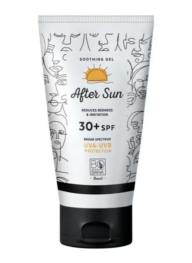 بوبانا جل مهدئ لما بعد التعرض للشمس بعامل حماية SPF30 - حماية من الأشعة فوق البنفسجية UVA/UVB، يقلل الاحمرار والتهيج، (150 مل) - جل مرطب بخلاصة الصبار وفيتامين E لتخفيف حروق الشمس - Image 1