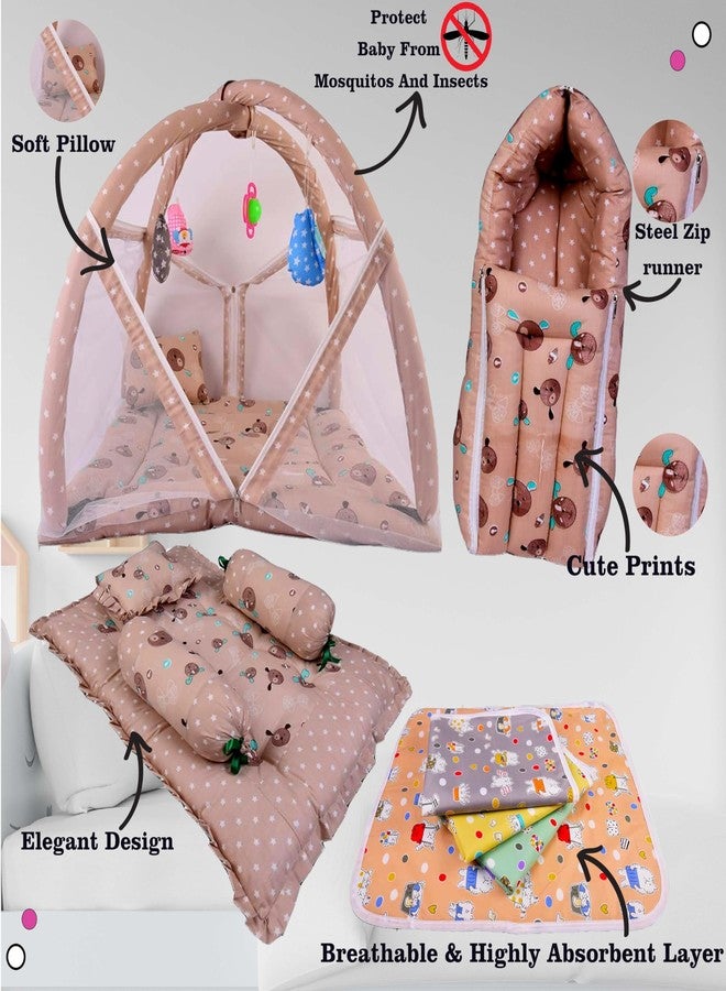 Kwitchy Baby Bedding Set Combo Permium Essential Items for Unisex Infants(Brown, 0-6 Months) (4PCS Set) - Image 2