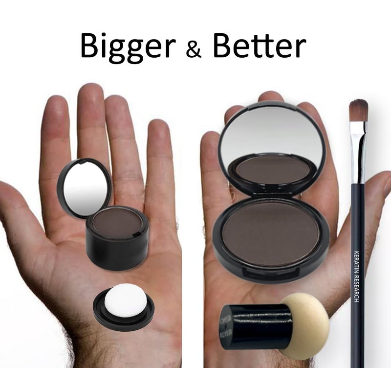 KERATIN RESEARCH Hairline Filler Unisex Mineral Powder Root Touch-Up Hair loss Concealer Scalp & Beard Bald Patch Coverage Fibers for Thinning Hair Waterproof Organic Natural look (BLACK, XL) - Image 4