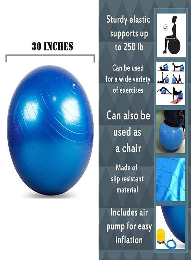 ATS Anti-Burst Rubber Gym Ball with Free Foot Pump | Round Shape Swiss Ball for Exercise, Workout, Yoga, Pregnancy, Birthing, Balance & Stability, 75 cm - Image 4
