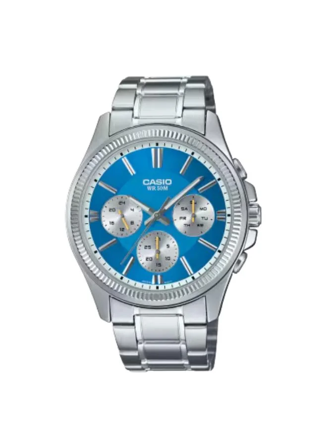 كاسيو Men's Analog Display Watch With Silver Stainless Steel Strap - MTP-1375D-2A2VDF