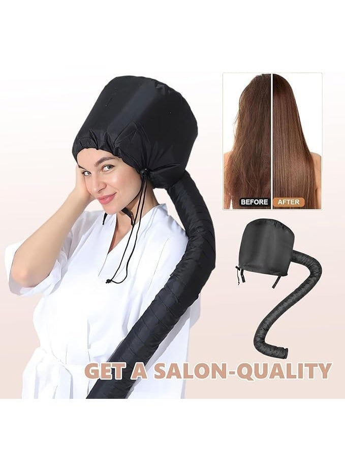 Bonnet Hood Hair Dryer, Adjustable Soft HairDryer Hood Cap for Hand Held Hair Dryer Cap Bonnet, Hair Drying Cap for Styling, Curling and Deep Conditioning (Black) - Image 3