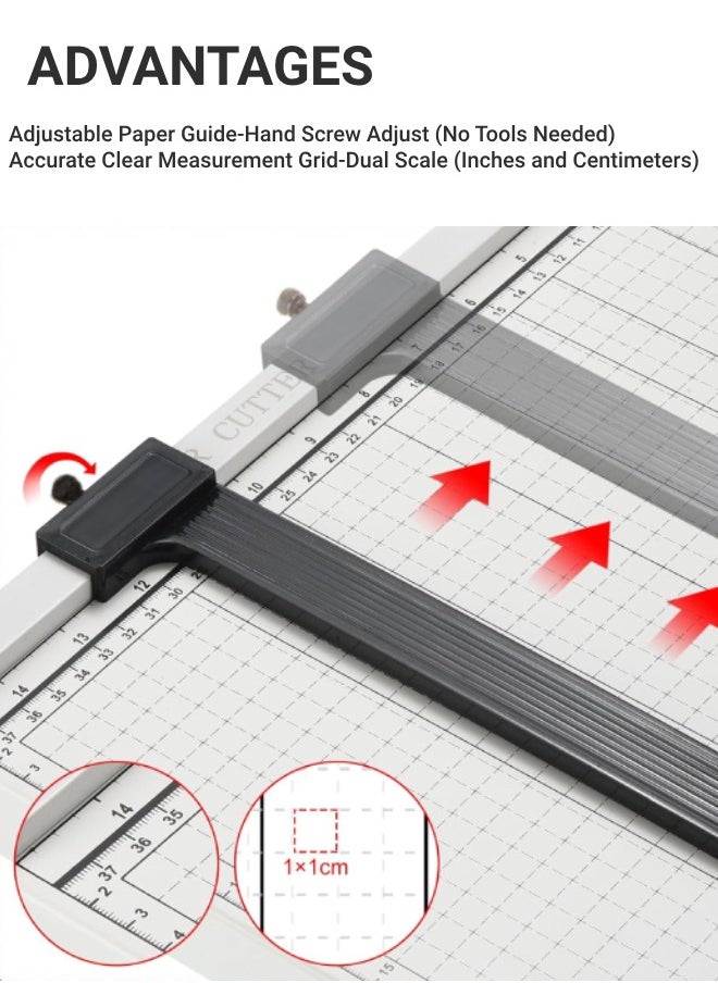 Generic - Paper Cutter Professional Guillotine Paper Trimmer for Craft Paper Photos Cards Scrapbooking Office Home Supplies 12 Sheet Capacity - Image 1