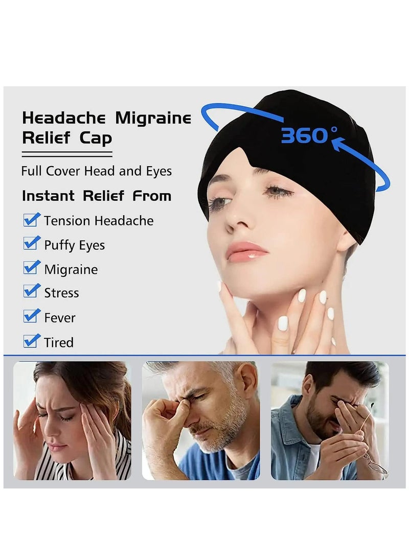 Generic - Large Headache Hat Migraine Ice Head Wrap Cold Therapy Headache Relief Cap Flexible Gel Cold Compress Ice Head Wrap Mask for for Puffy Eyes Tension Sinus (pink) - Image 1