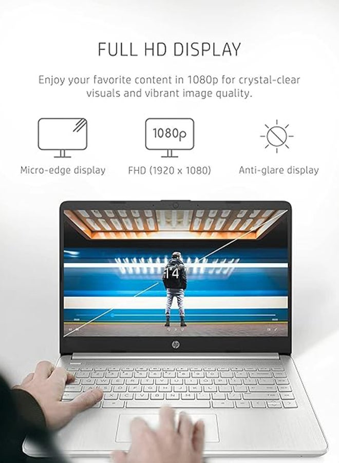 HP (Upgraded Version) Laptop With 14-Inch Display, AMD Ryzen 5 5500U Processor/8GB RAM/512GB SSD/AMD Radeon R5 Graphics/Windows 11 Pro With Hub (Upgraded) English Natural Silver - Image 2