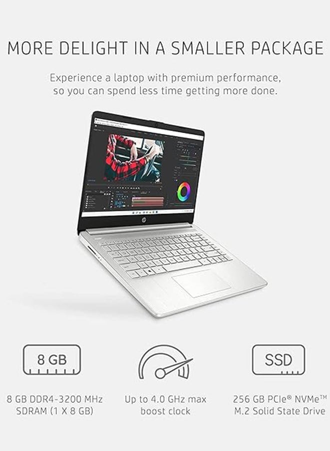 HP (Upgraded Version) Laptop With 14-Inch Display, AMD Ryzen 5 5500U Processor/8GB RAM/512GB SSD/AMD Radeon R5 Graphics/Windows 11 Pro With Hub (Upgraded) English Natural Silver - Image 4