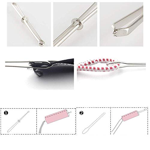 Joycoco 2 Pieces Drawstring Threader - Flexible Easy Threader Needle Drawstring Replacement Tools Rose Red (6pcs Set) - Image 4
