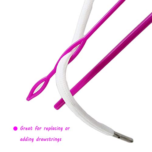 Joycoco 2 Pieces Drawstring Threader - Flexible Easy Threader Needle Drawstring Replacement Tools Rose Red (6pcs Set) - Image 3