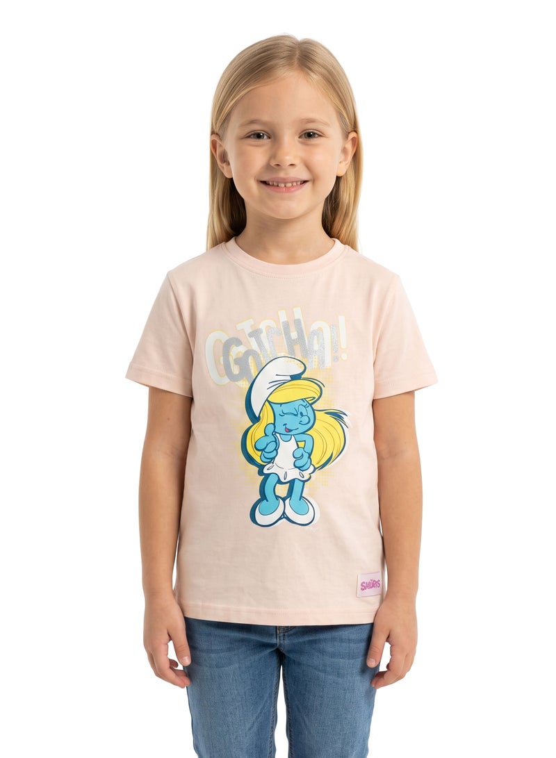 The Smurfs Girls’ Graphic T-Shirt Pack of 2– Smurfette Short-Sleeve Crew-Neck Cartoon Casual Top - Image 4