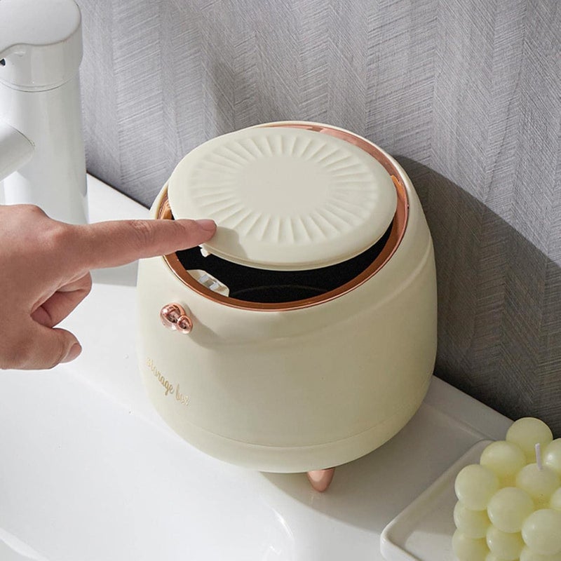 proxin proxin Tabletop Trash can Desktop Wastebasket Trash Can Dispenser with Lid Large Capacity Mini Bin Modern Dustbin for HomeOfficeTabletop  - Image 4