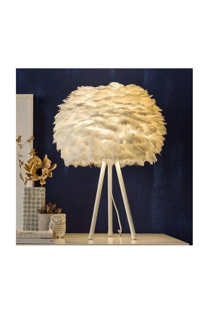 اباجوره ريش نعام  مصباح طاولة لغرفة النوم - متعدد الالوان - Image 2