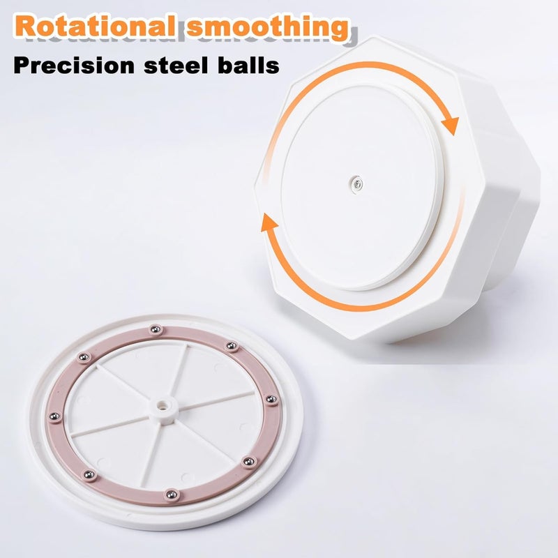 GROFFY Pencil Pen Holder for Desk,9 Slots 360 Degree Rotating Desk Organizers,Desktop Storage Stationery Supplies Organizer, Cute Pencil Cup Pot For Office, School, Home (White) - Image 5