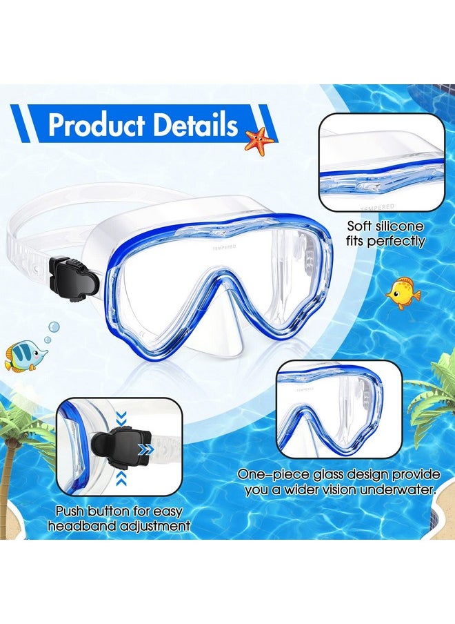LEIFIDE - 6 Pcs Kids Goggles With Nose Cover Swimming Goggles For Kids 6 14 Snorkel Swim Mask Tempered Glass Scuba Diving Mask Anti Fog 180° Clear View (Classic Color) - Image 1