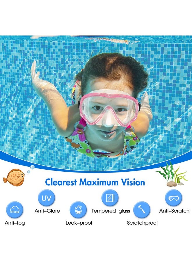 LEIFIDE - 6 Pcs Kids Goggles With Nose Cover Swimming Goggles For Kids 6 14 Snorkel Swim Mask Tempered Glass Scuba Diving Mask Anti Fog 180° Clear View (Classic Color) - Image 1