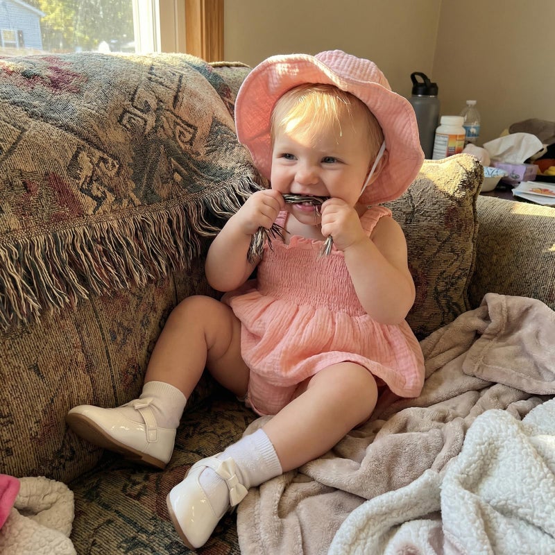 Mubineo Baby Girl Clothes Summer Dress Cotton Linen Romper Sleeveless Smocked Rompers Sun Dress Hat Skirt Boho Outfits (Solid Pink, 6-9 Months) - Image 2