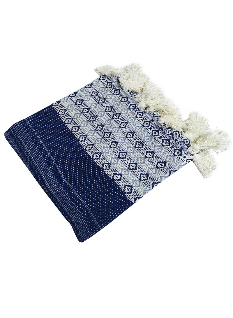 Handloom Cotton Bed Blanket Size 127 x 153 cm with an Elegant Design to Add a Touch of Luxury to Your Home. - Image 2