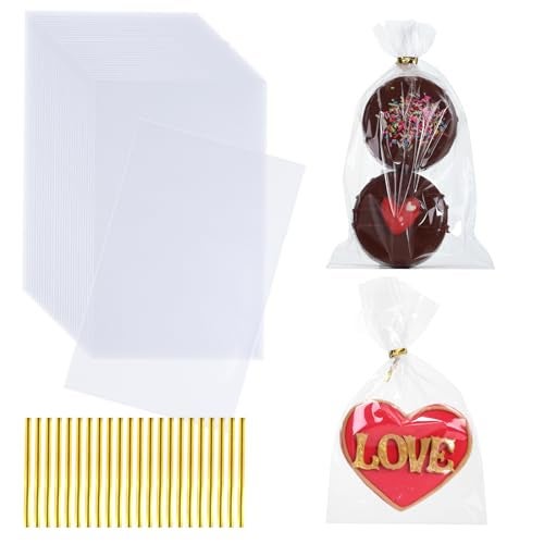 TEMLQPACK 200Pack 3x6Inches Clear Cellophane Bags with Ties - Oreo, Macaron, Soap, Rice Krispie Treat, Chocolate Truffle Gift Treat Bags for Bakery, Candy, Party Favor - Image 4