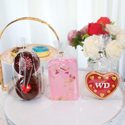 TEMLQPACK 200Pack 3x6Inches Clear Cellophane Bags with Ties - Oreo, Macaron, Soap, Rice Krispie Treat, Chocolate Truffle Gift Treat Bags for Bakery, Candy, Party Favor - Image 3