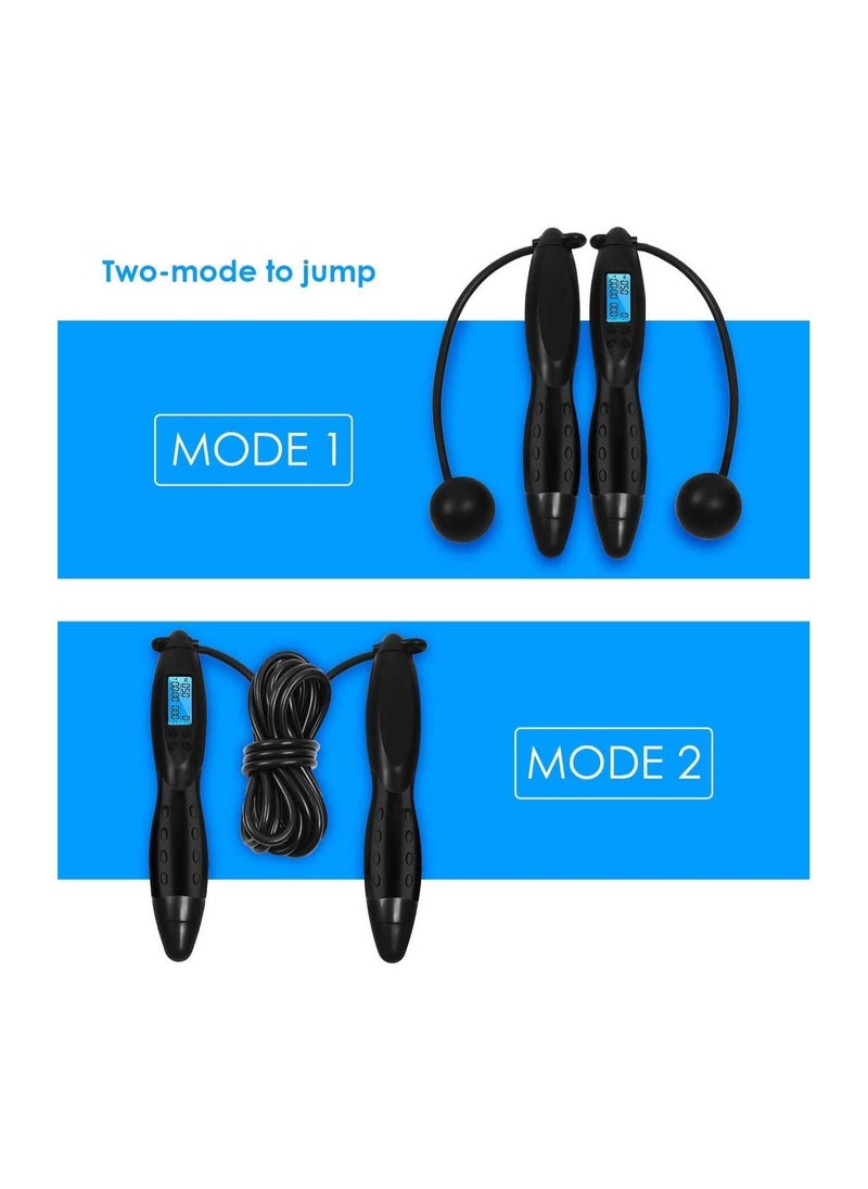 Digital Counting Jump Rope, Adjustable Fitness Sport Skipping Ropes with Calories Counter/Timer/Weight Setting for Children and Adults