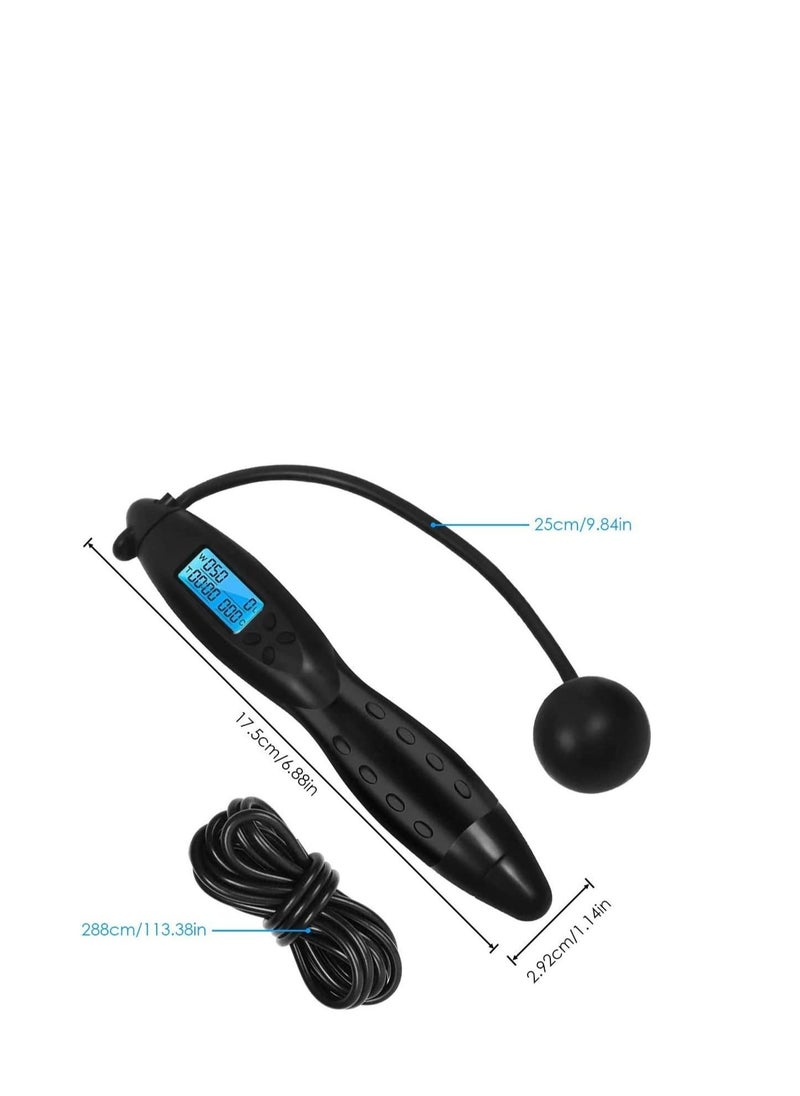 Digital Counting Jump Rope, Adjustable Fitness Sport Skipping Ropes with Calories Counter/Timer/Weight Setting for Children and Adults