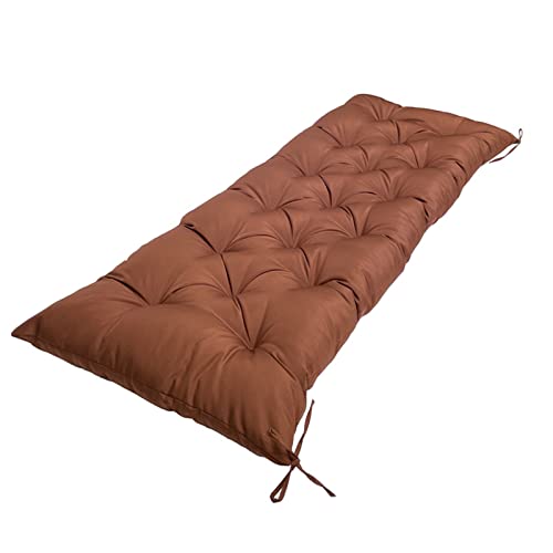 Eoieov Outdoor Waterproof Bench Cushion for Outdoor Furniture Patio Loveseat Pad with Ties Thick Tufted Window Seat Cushions Indoor 40" x 20",Coffee - Image 1