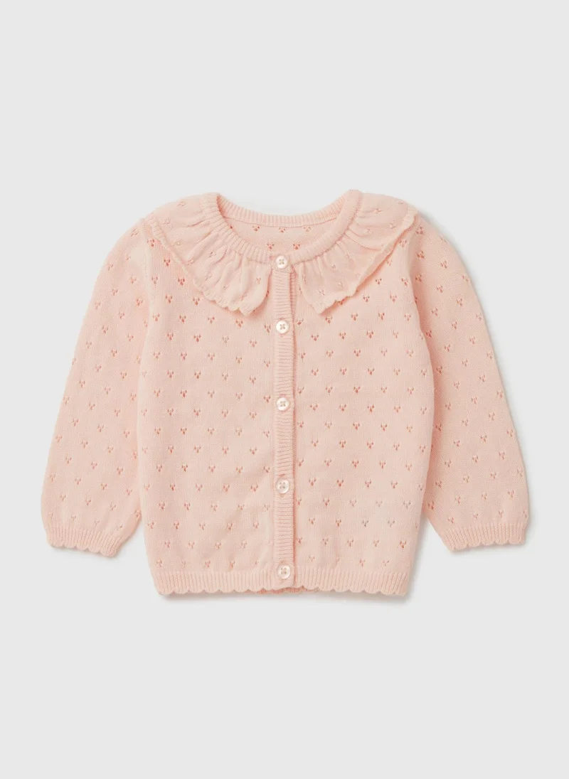Matalan Baby Pearl Lace Trim Cardigan