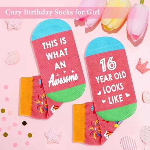 YENCHORN Sweet 16 Gifts for Girls Happy 16th Birthday Gifts for Girls Sweet Sixteen Gift for 16 Year Old Girl Trendy 2025 Pink 16 Year Old Girl Birthday Gift Ideas 16th Decoration for Granddaughter, Daughter - Image 4