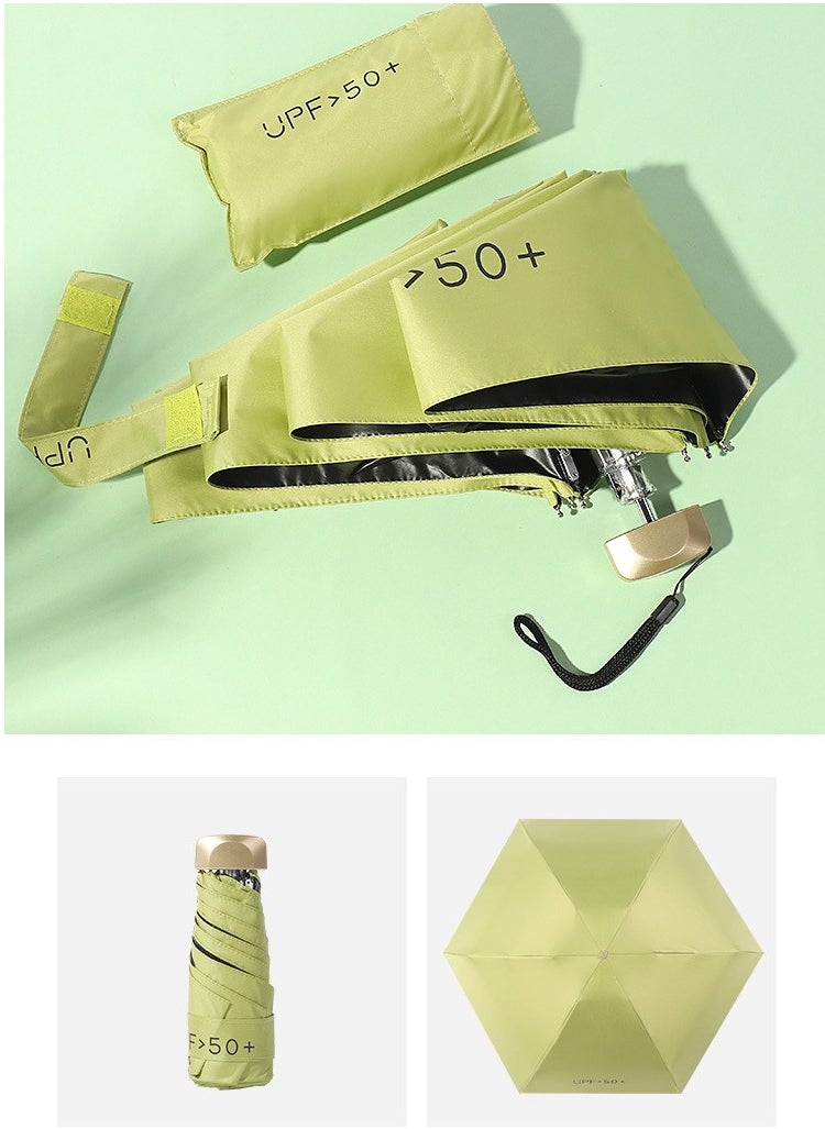 KASTWAVE - Folding Umbrellas Travel Pocket Umbrella Small Mini Umbrella Light Compact Design Perfect for Travel Lightweight Portable Parasol Outdoor Summer Sun Rain Umbrellas Windproof Water Repellent - Image 1