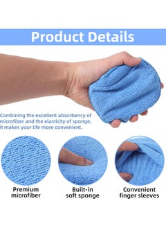 Oasisgalore 6 Pcs Microfiber Wax Applicator Pads with Finger Pocket for Car Polishing (5.1 inch)  - Image 2