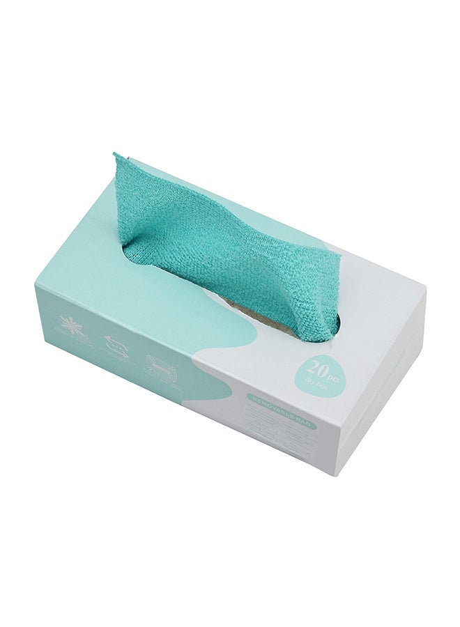 LAWAZIM 20 Piece Removable Microfiber Rags - 20x20cm - Ultra Absorbent Lint-Free Cleaning Cloths in Extractable Dispenser Box for Kitchen or Household, Car, Window, Glass, and Multi-Surface Use - Blue - Image 3