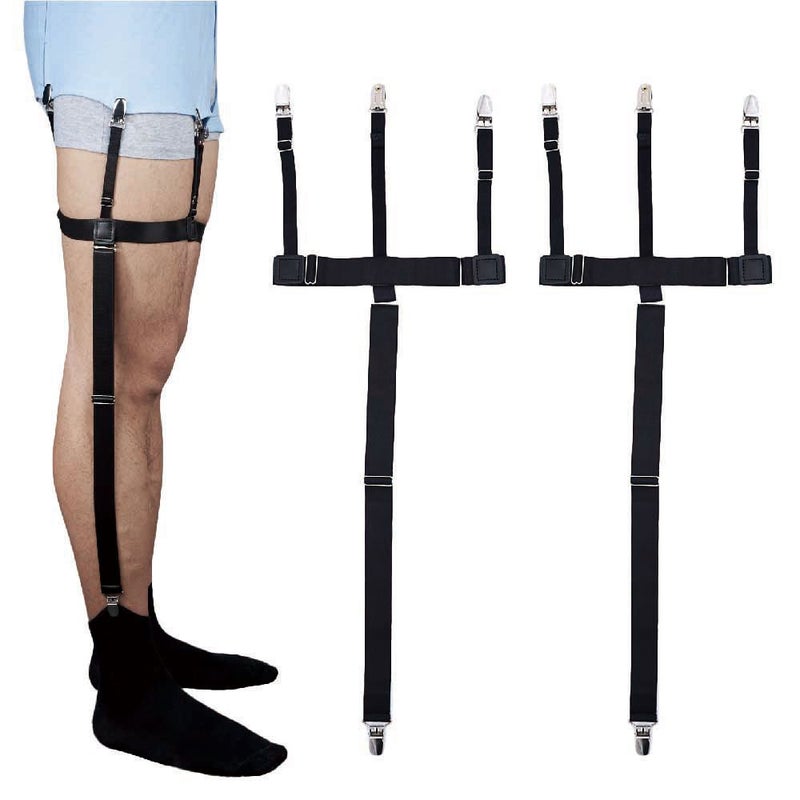 JUMYGEAR Shirt Stays for Men Women Police or Military, Sock Garters Suspenders Strap Shirt Keepers Law Enforcement with Non-Slip Locking Clamps Shirttail Tucked,2Pack-1 Pair - Image 1