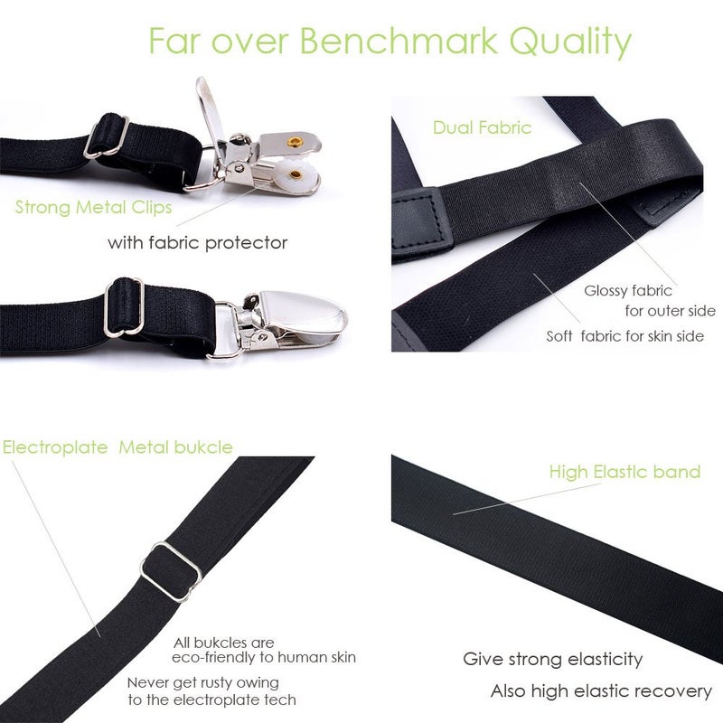 JUMYGEAR Shirt Stays for Men Women Police or Military, Sock Garters Suspenders Strap Shirt Keepers Law Enforcement with Non-Slip Locking Clamps Shirttail Tucked,2Pack-1 Pair - Image 5