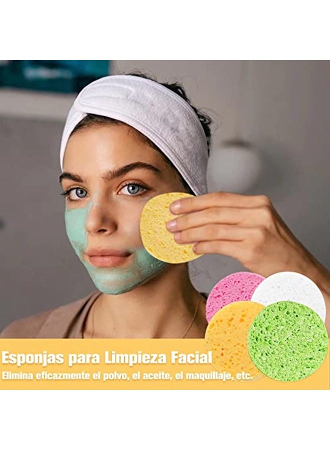 Generic 72 Pieces Of Compressed Facial Sponge 4 Colors Of Compressed Decontamination Sponge Reusable Facial Sponge Cellulose Circular Facial Sponge Cleaning Facial Sponge  - Image 3