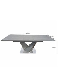 VANITY LIVING VANITY LIVING Dining Table Set 8 Seater - Evora Grey Extendable With Sienna Chairs  - Image 2