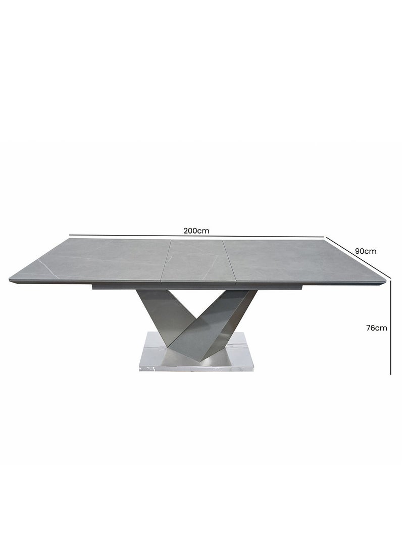 VANITY LIVING VANITY LIVING Dining Table Set 8 Seater - Evora Grey Extendable With Sienna Chairs  - Image 2