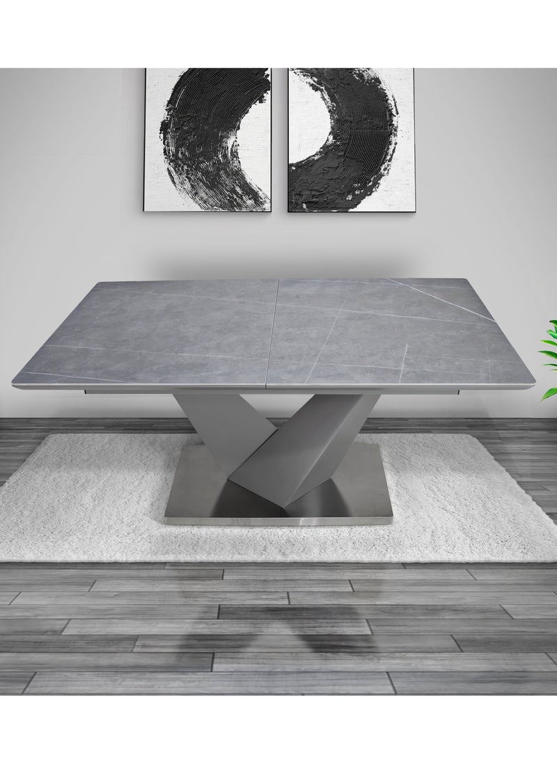 VANITY LIVING VANITY LIVING Dining Table Set 8 Seater - Evora Grey Extendable With Sienna Chairs  - Image 4