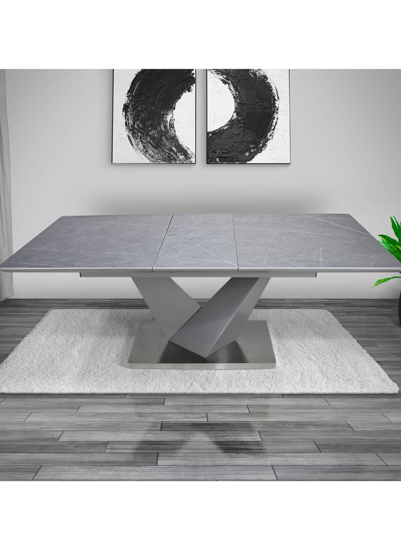 VANITY LIVING VANITY LIVING Dining Table Set 8 Seater - Evora Grey Extendable With Sienna Chairs  - Image 5
