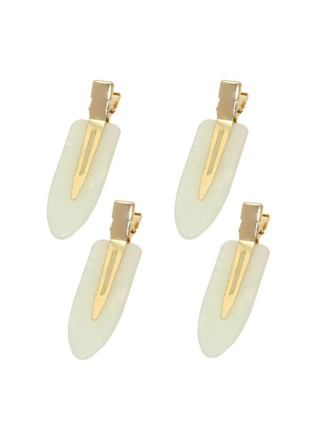 Mini Skater Small Hair Clips 2.4inch No Crease Hair Pins No Bend Cute Barrettes Accessories for Women Curly Fine Hair Styling Sectioning, Pack of 4 (Ivory White) - Image 1